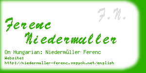 ferenc niedermuller business card